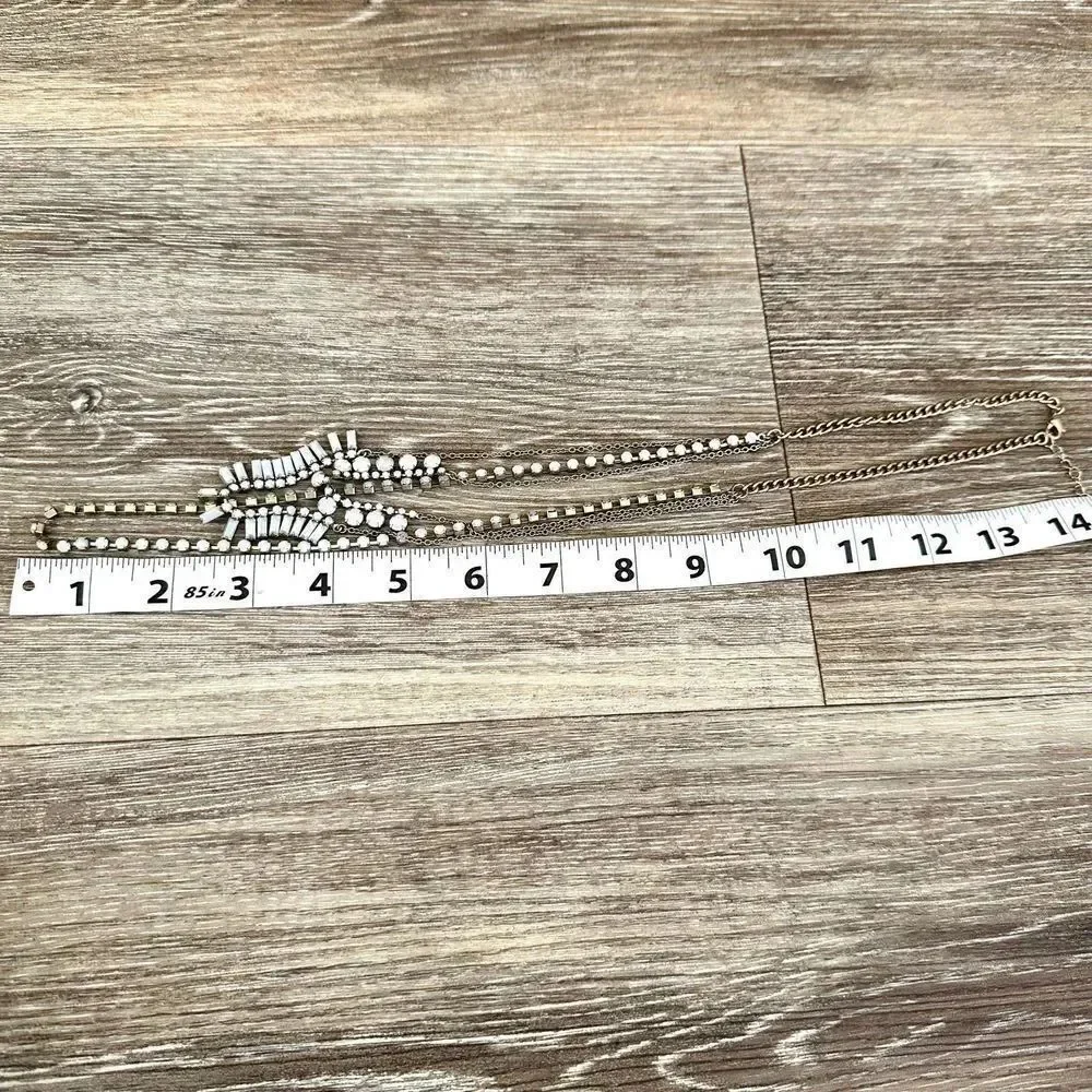 Multi chain blue beaded necklace